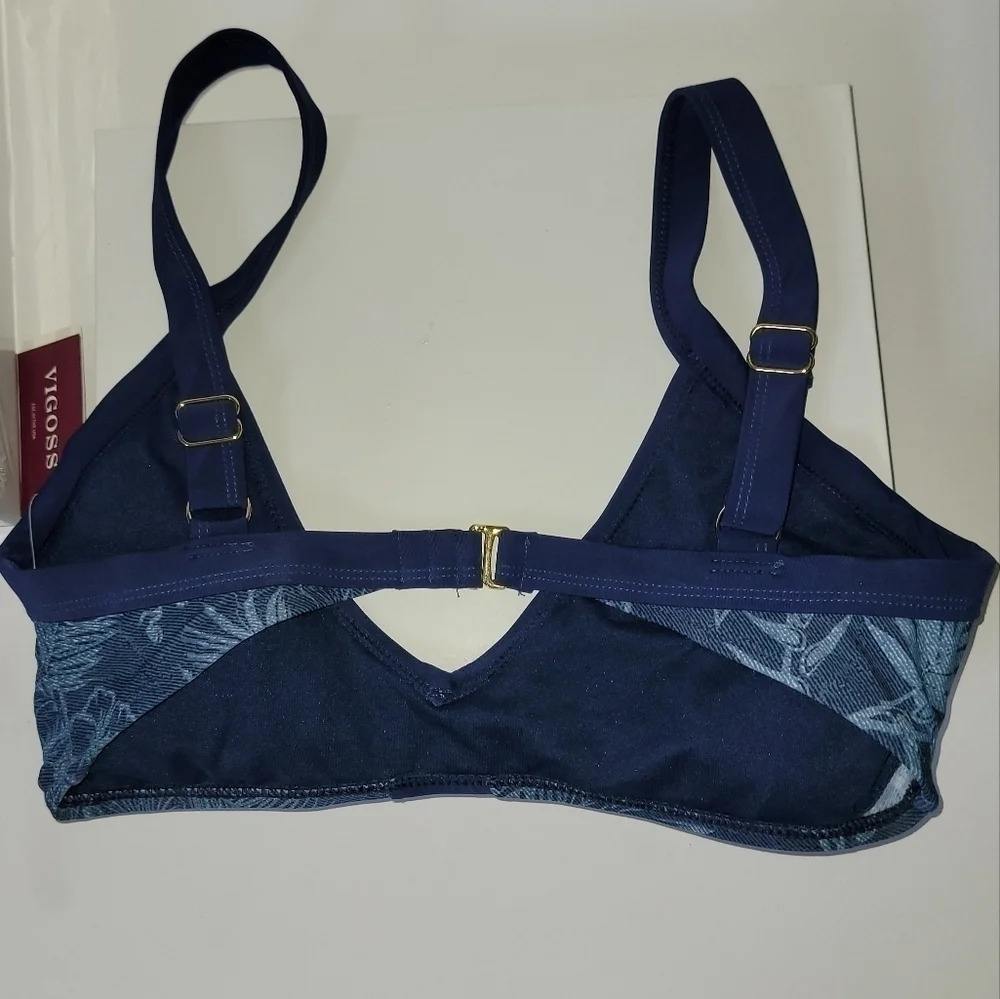 Vigoss Navy blue floral swim top - Picture 3 of 4